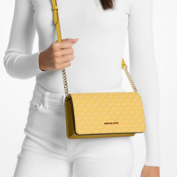 Michael Kors Jet Set Medium Signature Logo Crossbody Bag NWT - Picture 3 of 3